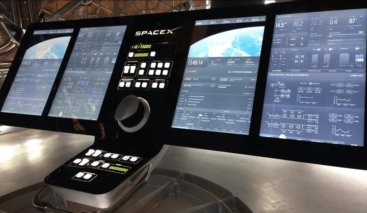 SpaceX Crew Dragon console